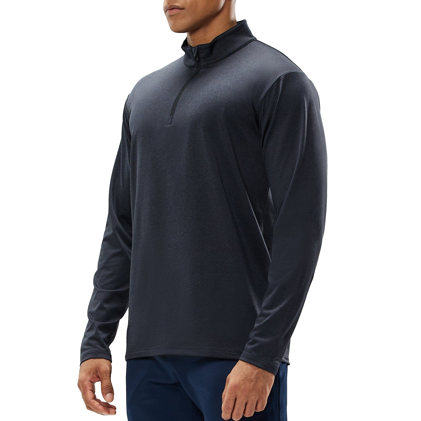 MIER Mens Quarter Zip Hiking Running Pullover Long Sleeve Collared Golf Shirts Thin Thermal Athletic Top MIER