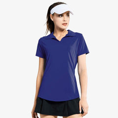 MIER Women's Golf Polo Shirts Collared V Neck Short Sleeve Tennis Shirt Navy / S MIERSPORTS