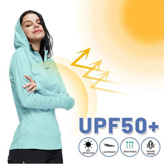 Avalanche Women's Hooded Long Sleeve Sun Shirt Top Hoodie With UPF 50  Protection at  Women’s Clothing store