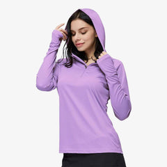 MIER Women's Running Pullover Hoodie, Sun Protection Shirts Purple / S MIER
