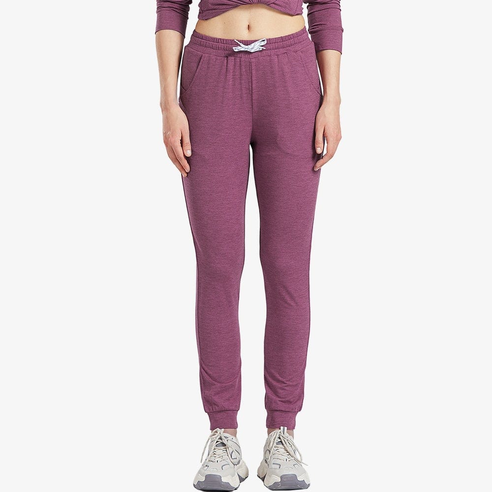 MIER Women's Ultra-soft Workout Sweatpants Joggers with Pockets for Running Lounge Hiking,Lightweight & Drawstring Waist Purple / S MIER