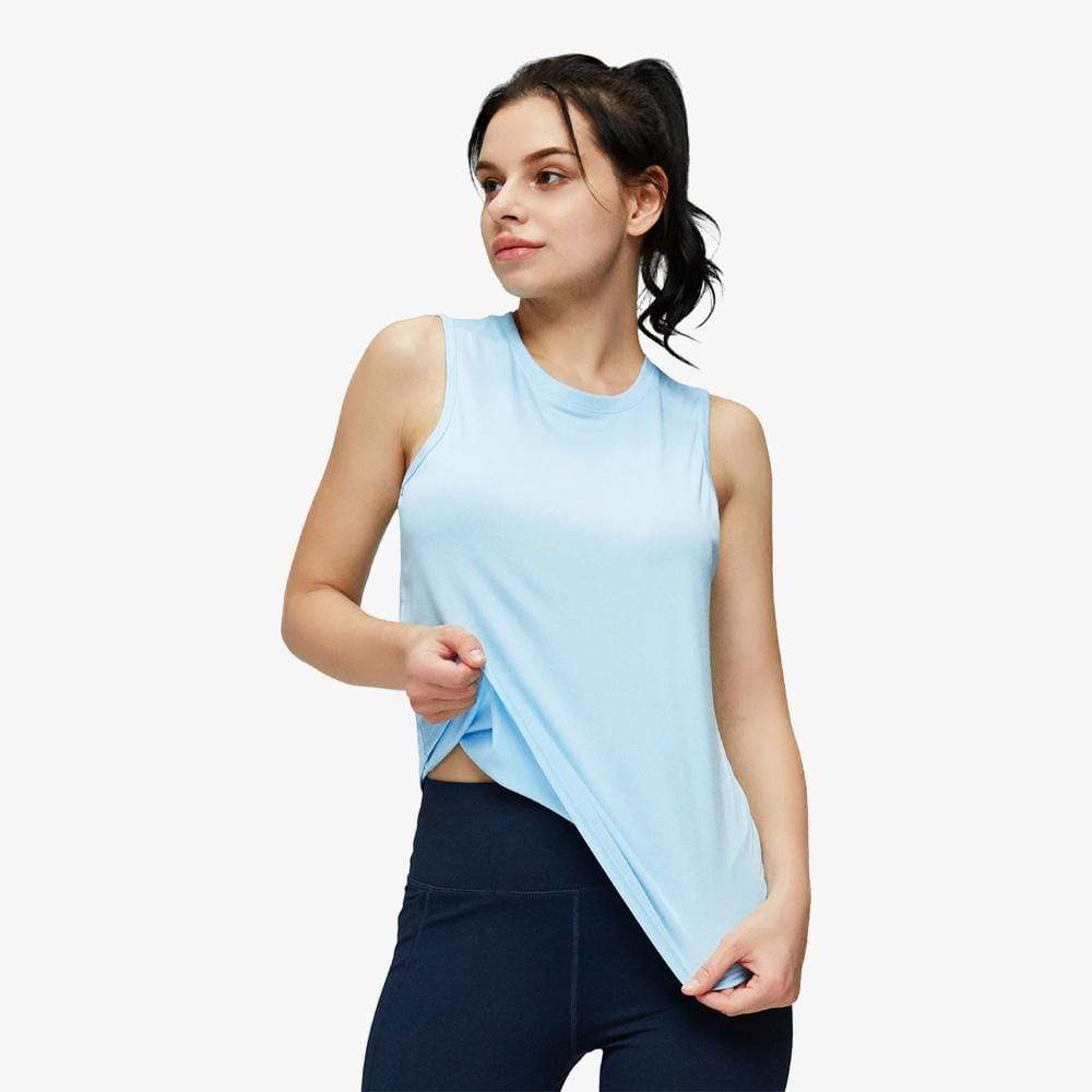 Women's Sleeveless Workout Shirts UPF 50 Sun Protection Tank Top - Light  Blue / XS