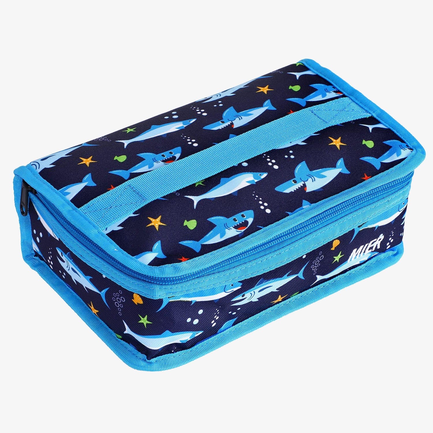 Portable Insulated Cooler Bag Mini Lunch Bag for Kids Kids Lunch Bag Blue Shark MIER