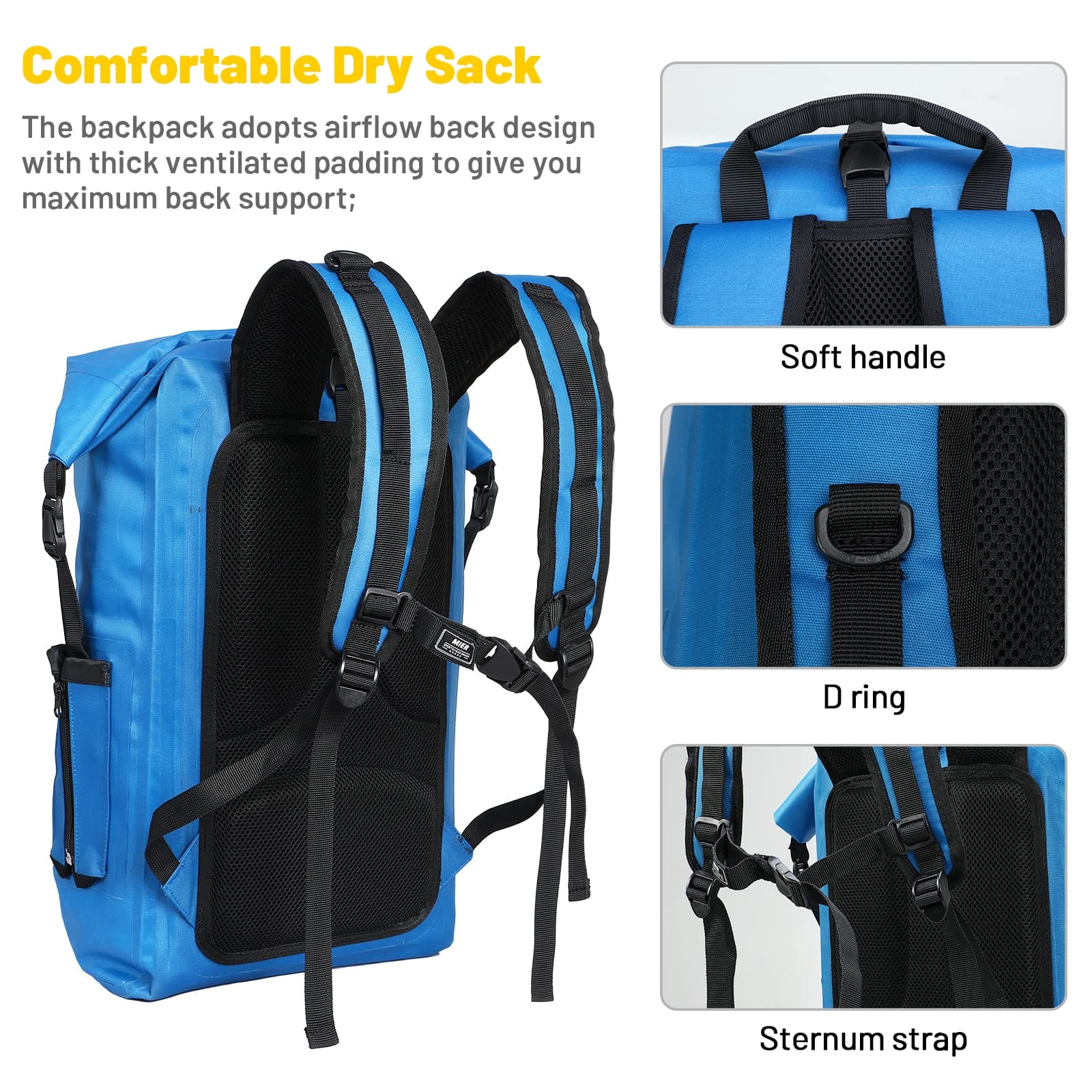 Roll-Top Closure Dry Bag Waterproof  Backpack Sack Backpack Waterproof MIER