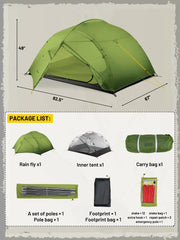 Ultralight Backpacking Tent 3-4 Person Camping Tents with Footprint Camping Tent MIER