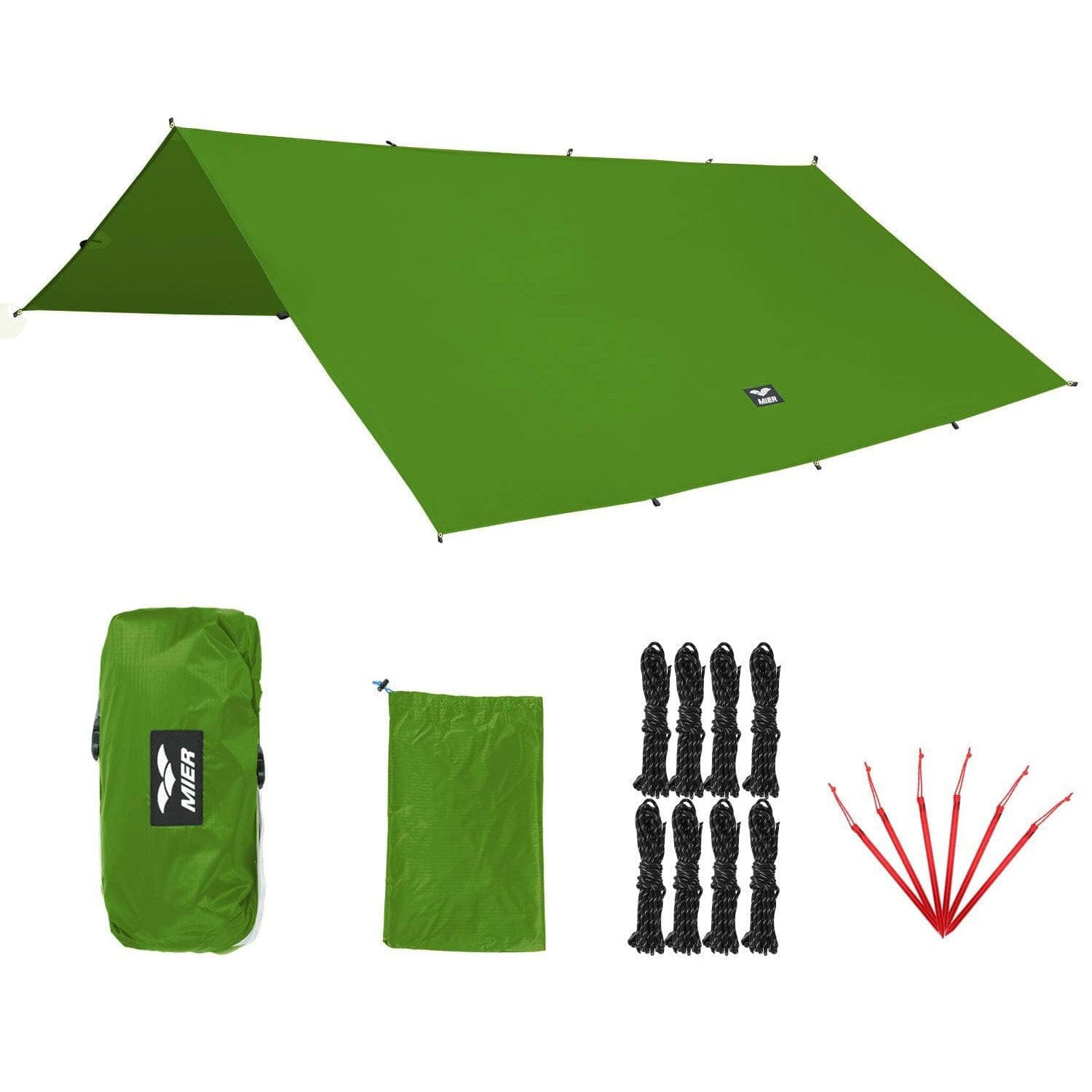 Ultralight Waterproof Sturdy Tent Tarp for Multiple Uses Tent Tarp L10.5 x 10 ft / Green MIER