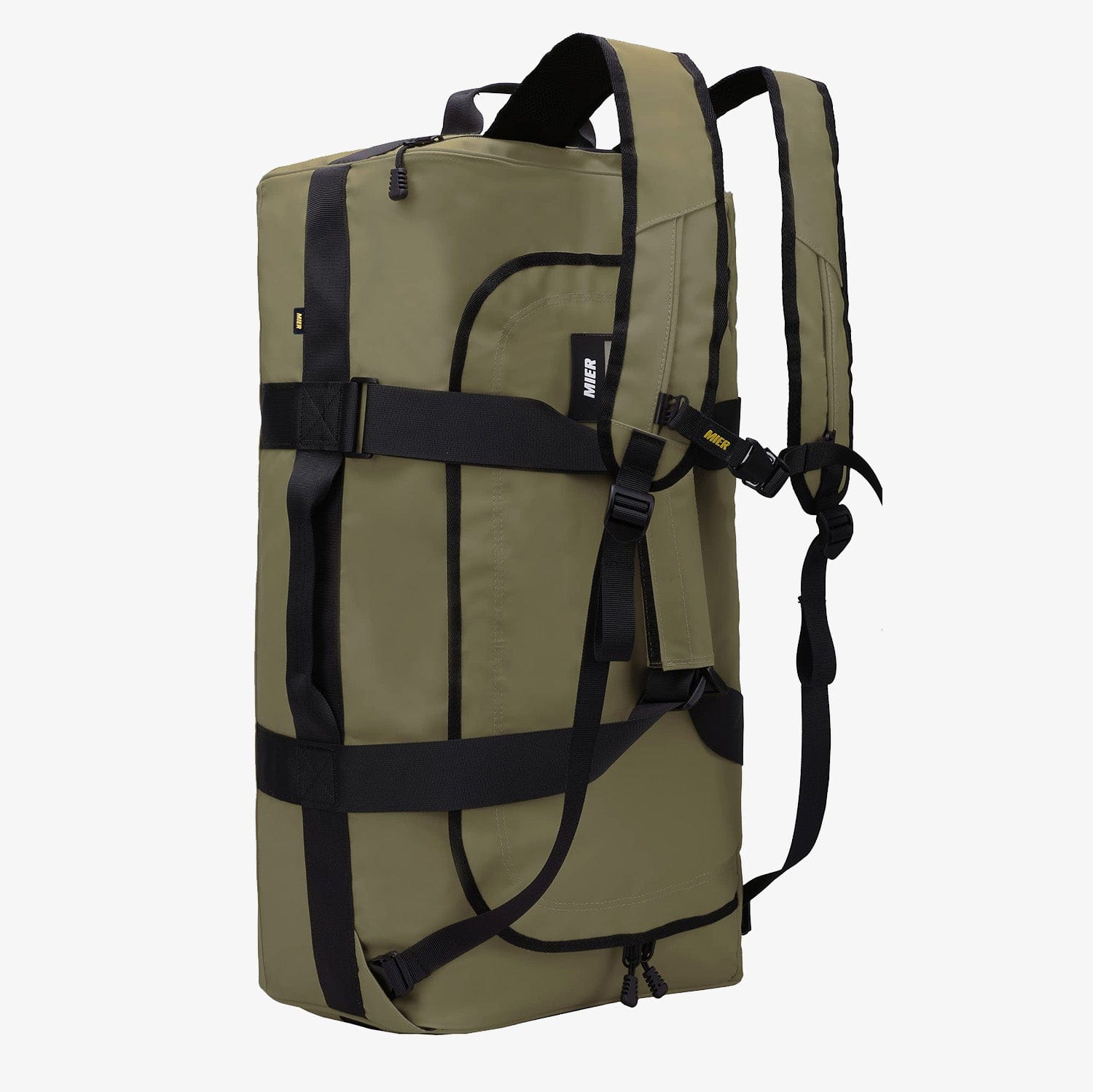 MIER Convertible Backpack Duffel Water Resistant Duffle Bag, Army Green / 90L