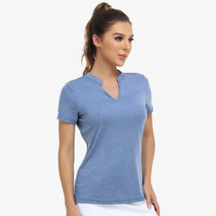Women Collarless Polo Shirt Quick Dry Short Sleeve Golf Shirt Women Polo MIER