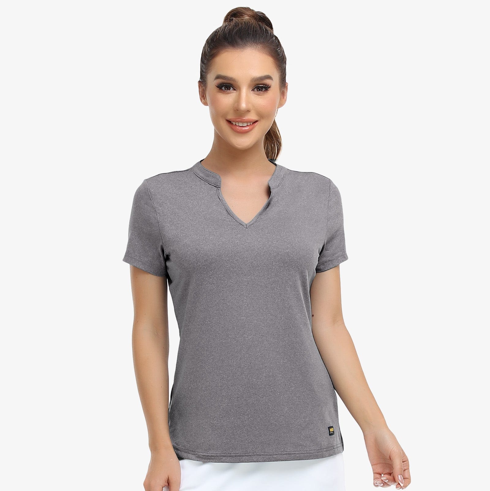 kasket debat melodisk MIER Women Collarless Polo Shirt Quick Dry Golf Shirt