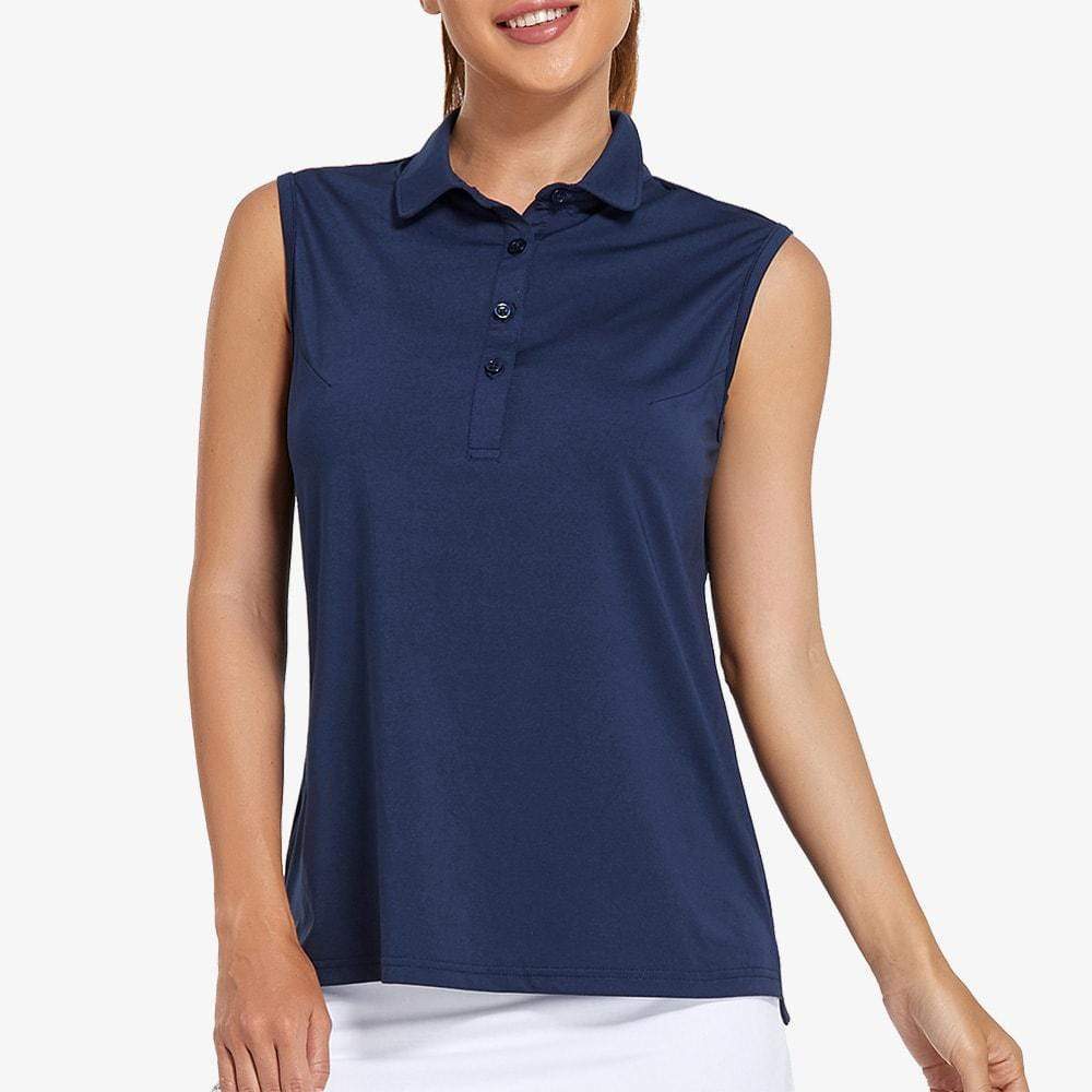 Women Golf Collared Tank Top UPF 50+ Sleeveless Polo Shirts Shirts & Polos Navy / M MIER