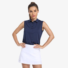 Women Golf Collared Tank Top UPF 50+ Sleeveless Polo Shirts Shirts & Polos Navy / S MIER