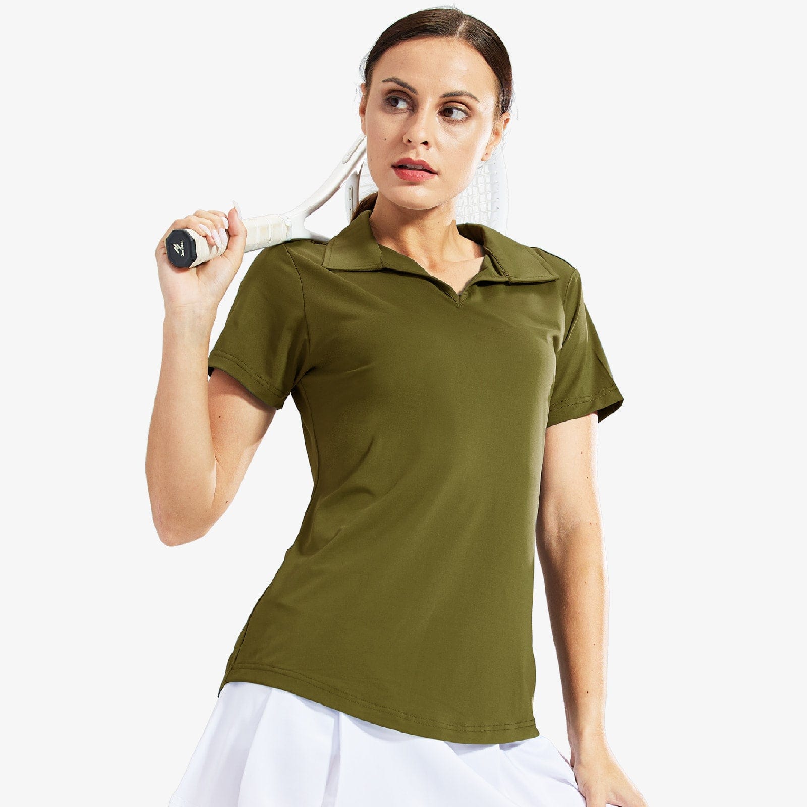 Women Golf Polo Shirts Collared V Neck Short Sleeve Tennis Shirt Women Polo MIER