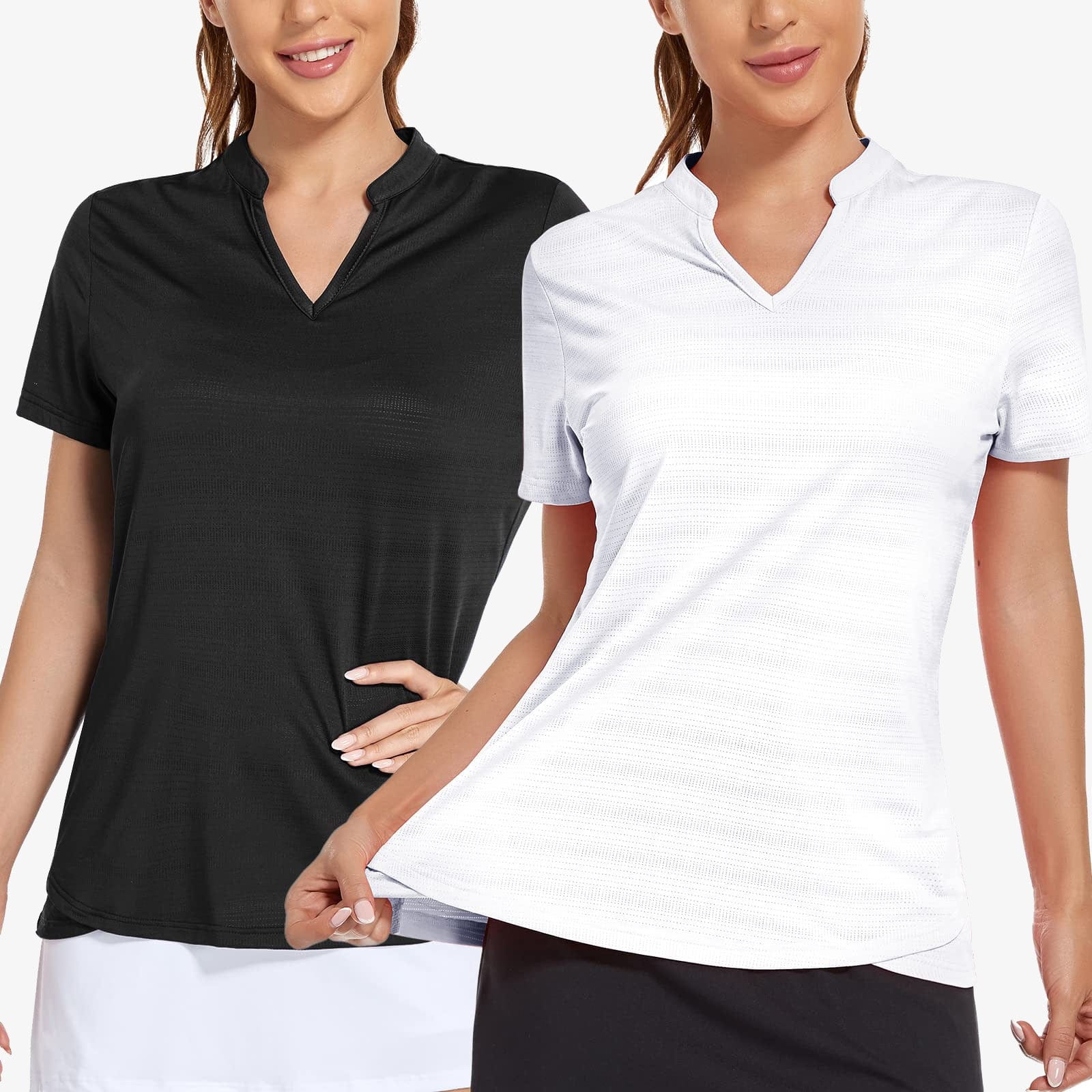 Women Golf Polo Shirts Collarless UPF 50+ Tennis Running T-Shirt Women Polo MIER