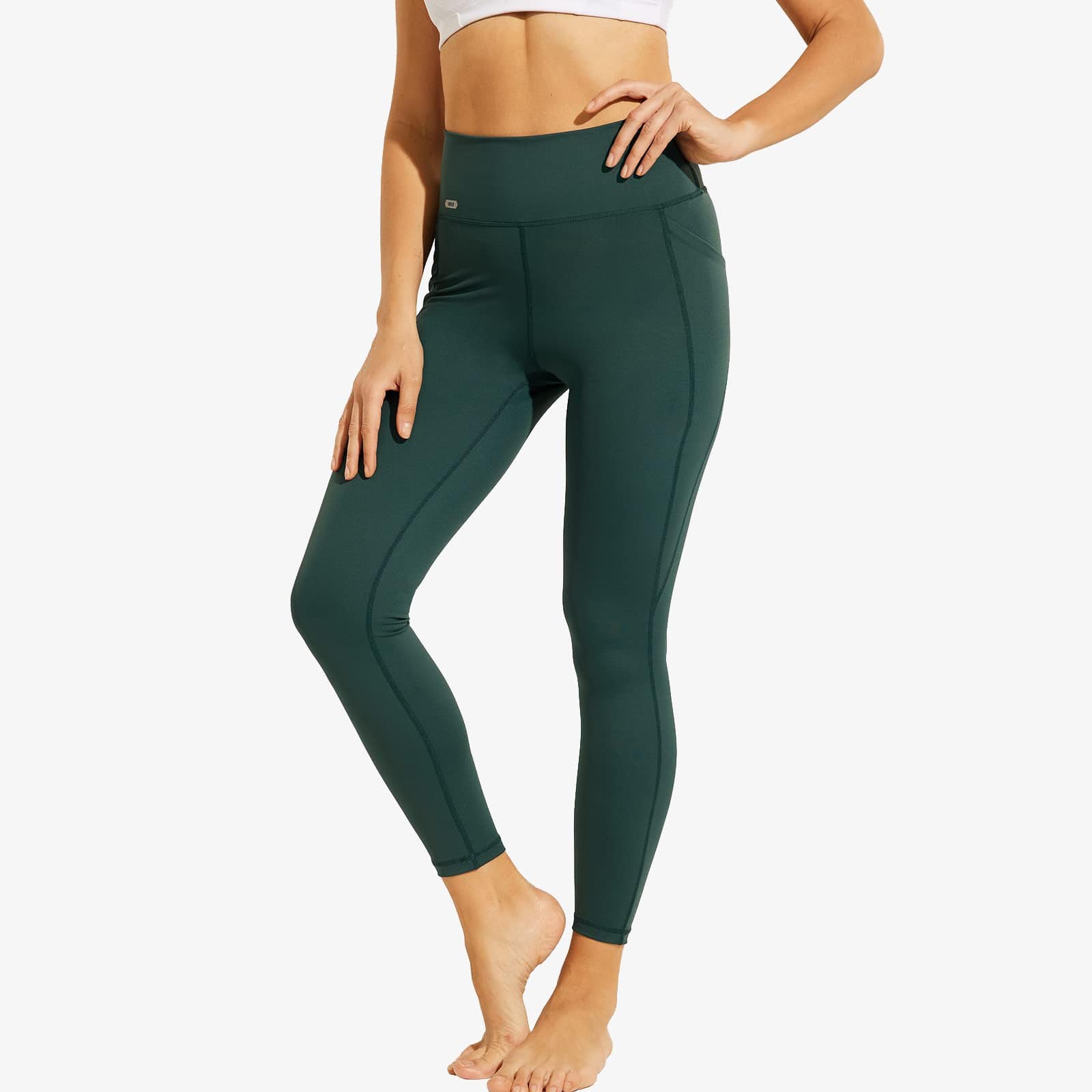 Women's High Waist Workout Yoga Pants Athletic Legging - Dark Green / S