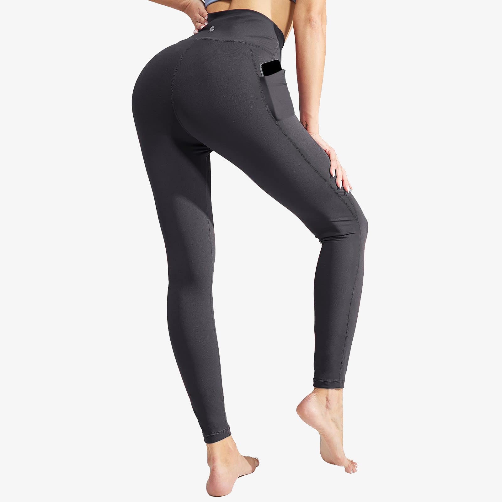 Women's High Waist Workout Yoga Pants Athletic Legging - Dark Grey / S