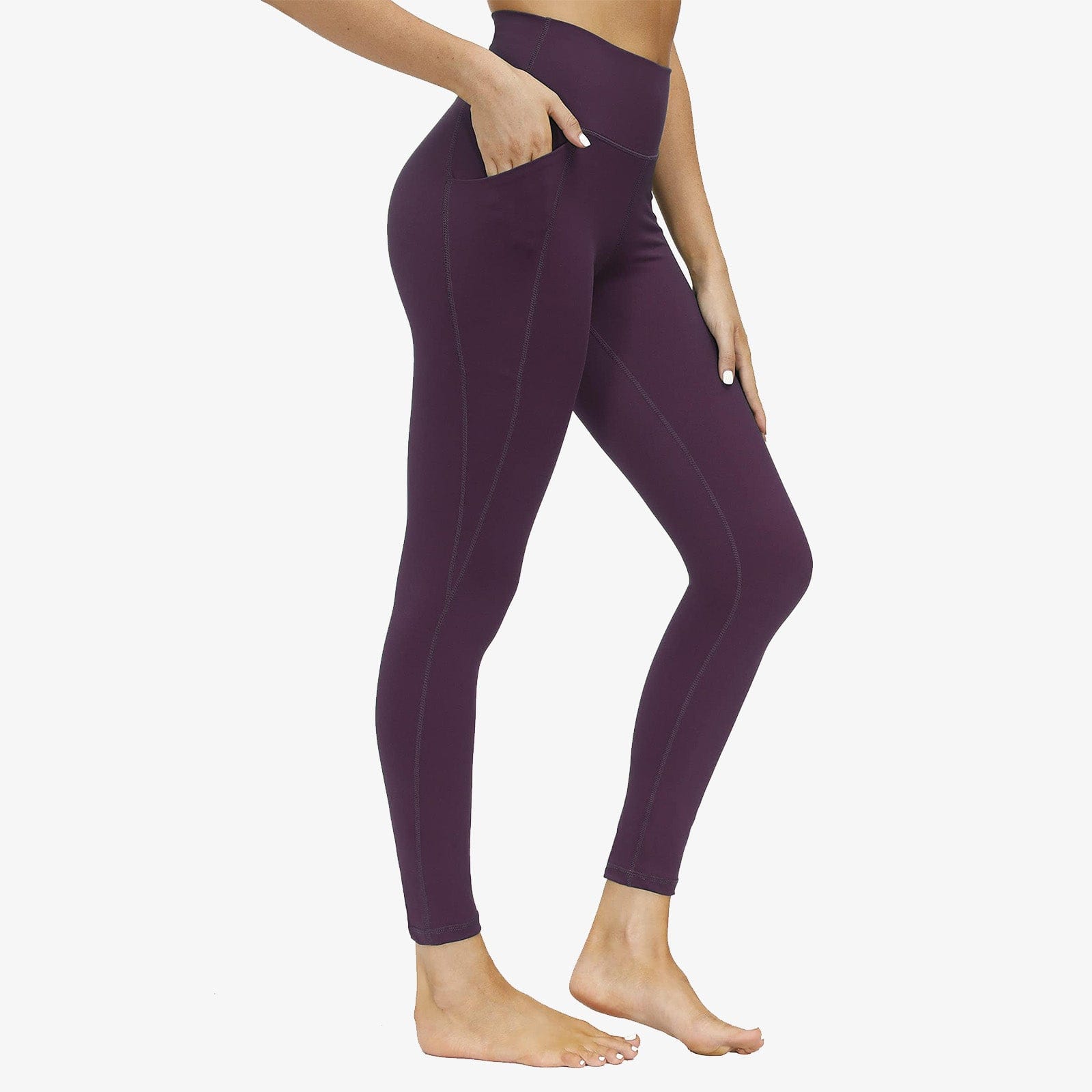 Women's High Waist Workout Yoga Pants Athletic Legging - Deep Violet / S