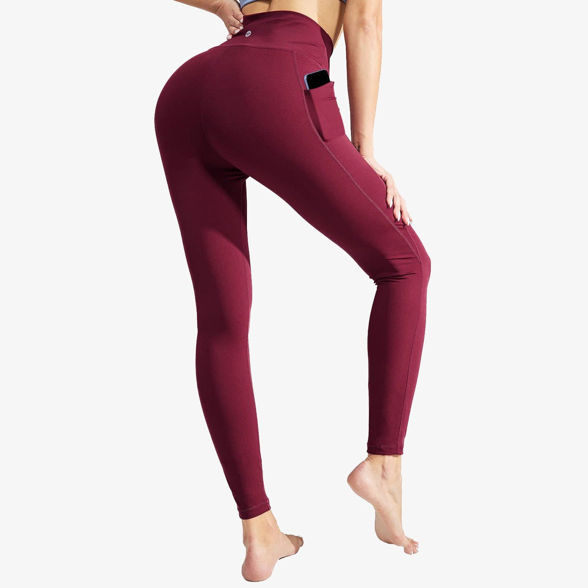 Women High Waist Workout Yoga Pants Athletic Legging with Pockets Women Yoga Pants Red / S MIER