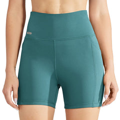 Women High Waist Yoga Tummy Control Shorts, 5 Inch Women Yoga Shorts MIER