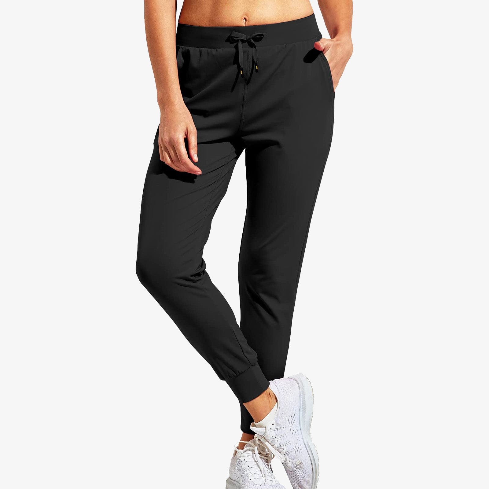 Frauen Jogger mit Taschen Leichte sportliche Jogginghose - Black / XS