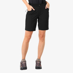 Women Quick Dry Stretchy Hiking Cargo Shorts with 5 Pockets Hiking Shorts Black / 2 MIER