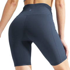 Women's High Waist Yoga Tummy Control Stretch Shorts, 8 Inch Women Yoga Shorts MIER