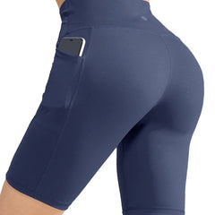 Women's High Waist Yoga Tummy Control Stretch Shorts, 8 Inch Women Yoga Shorts MIER