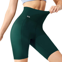 Women's High Waist Yoga Tummy Control Stretch Shorts, 8 Inch Women Yoga Shorts MIER