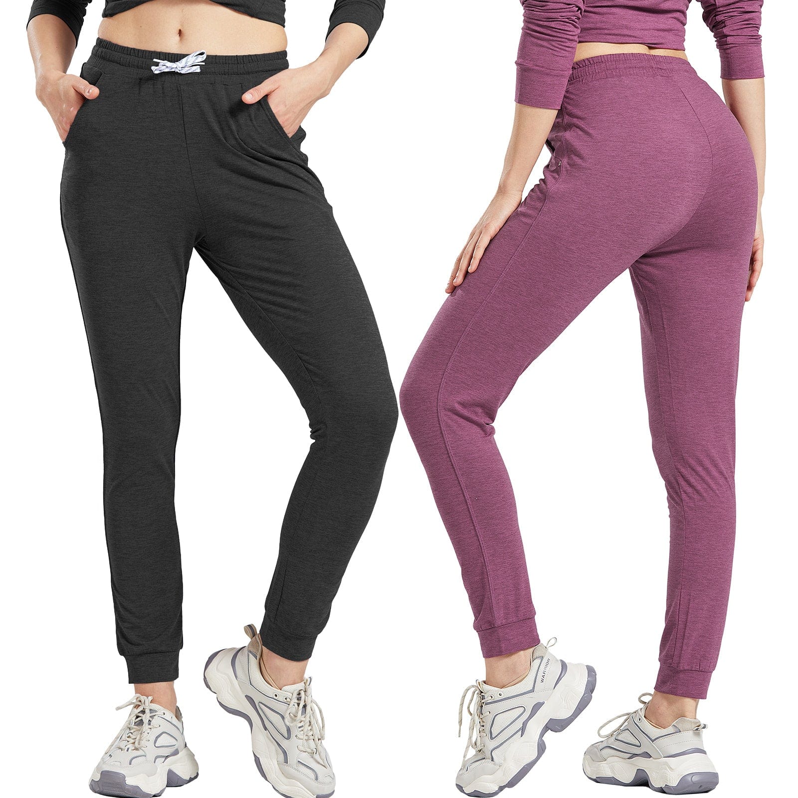 Women's Ultra-soft Workout Sweatpants Joggers with Pockets Women's Train & Active Pants Black Plum / S MIER
