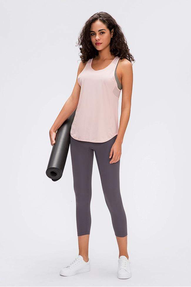 MIERSPORT Women's Yoga Shirts Short Sleeve Gym Tank Tops