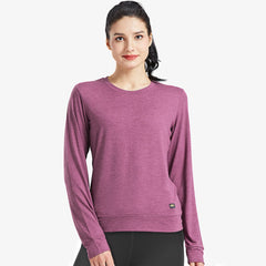 Ultraweiche Damen-T-Shirts mit langen Ärmeln, Stretch, sportliche T-Shirts mit Rundhalsausschnitt